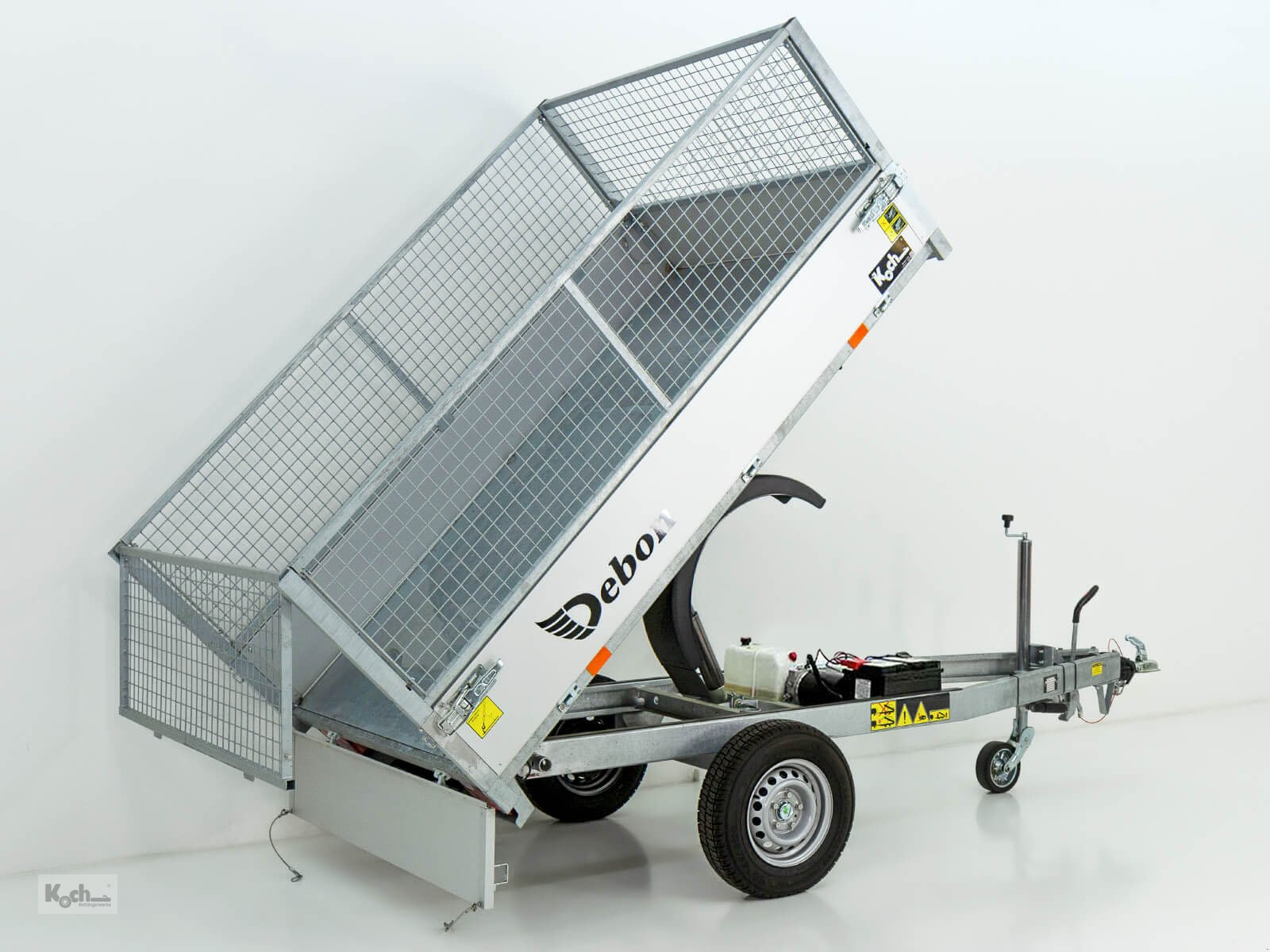 Anhänger des Typs Sonstige Heckkipper 150x250cm 1,3t|E-Pumpe|Gitter 60cm (Ki12312074So), Neumaschine in Winsen (Luhe) (Bild 1)